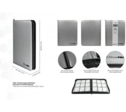 Ultra Pro - Premium Zippered Pro Binder 9-Pocket: Fire Resistant Silver -Card Game Shop bi 9pkt fire resistant silver 6