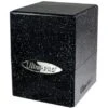 Ultra Pro Deckbox Satin Cube Black With Silver Glitter -Card Game Shop db satin cube black silver glitter 1