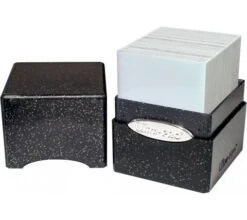 Ultra Pro Deckbox Satin Cube Black With Silver Glitter -Card Game Shop db satin cube black silver glitter 3