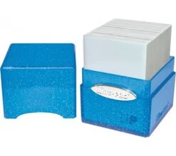 Ultra Pro Deckbox Satin Cube Blue With Silver Glitter -Card Game Shop db satin cube blue silver glitter 3
