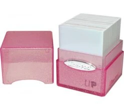 Ultra Pro Deckbox Satin Cube Pink With Silver Glitter -Card Game Shop db satin cube pink silver glitter 3