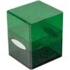 Ultra Pro Deckbox Satin Cube Green With Silver Glitter -Card Game Shop db up satin cube glitter green 1