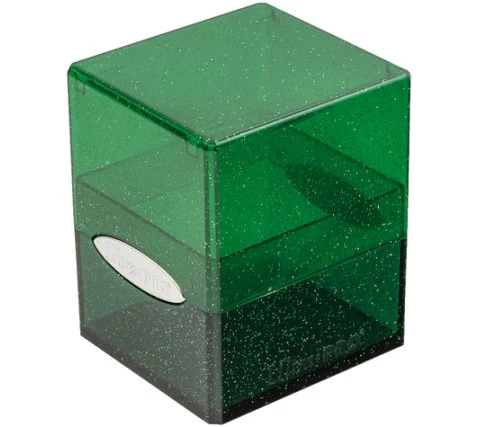 Ultra Pro Deckbox Satin Cube Green With Silver Glitter 2 Ultra Pro Deckbox Satin Cube Green With Silver Glitter
