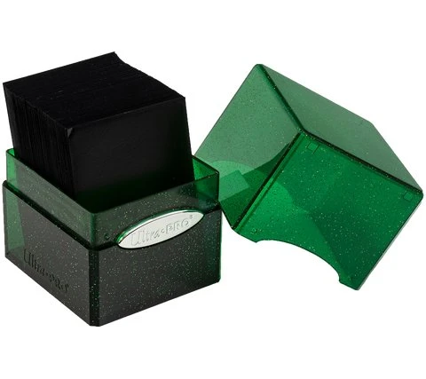 Ultra Pro Deckbox Satin Cube Green With Silver Glitter 4 Ultra Pro Deckbox Satin Cube Green With Silver Glitter - Image 3