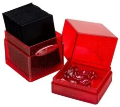 Ultra Pro - Glitter Satin Tower Deckbox: Red -Card Game Shop db up satin tower glitter red 3