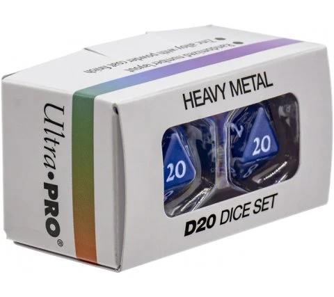 Ultra Pro Dice Set D20 Vivid Heavy Metal: Blue (2 Pieces) 4 Ultra Pro Dice Set D20 Vivid Heavy Metal: Blue (2 Pieces) - Image 2
