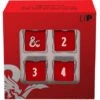 Ultra Pro Dungeons And Dragons: Heavy Metal Dice Set D6 - Red And White (4 Pieces)