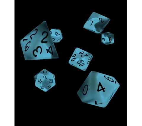 Oakie Doakie Dice Set RPG Glow In The Dark: Arctic (7 Pieces) 4 Oakie Doakie Dice Set RPG Glow In The Dark: Arctic (7 Pieces) - Image 2