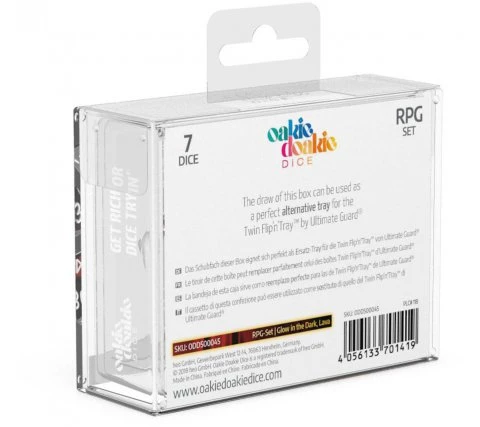 Oakie Doakie Dice Set RPG Glow In The Dark: Lava (7 Pieces) 7 Oakie Doakie Dice Set RPG Glow In The Dark: Lava (7 Pieces) - Image 5