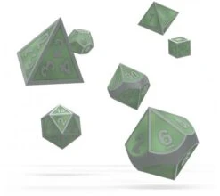 Oakie Doakie Dice Set RPG Metal Glow In The Dark: Druid's Blaze (7 Pieces)