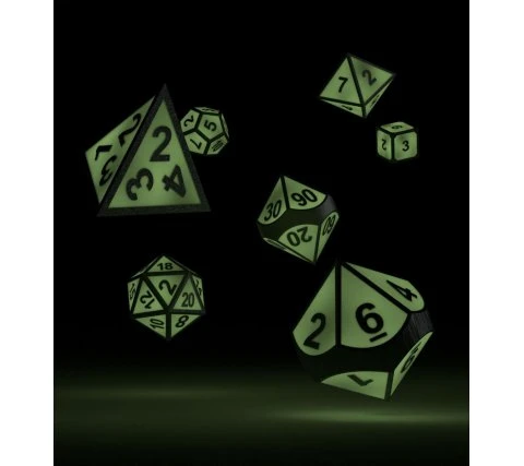 Oakie Doakie Dice Set RPG Metal Glow In The Dark: Druid's Blaze (7 Pieces) 4 Oakie Doakie Dice Set RPG Metal Glow In The Dark: Druid's Blaze (7 Pieces) - Image 2