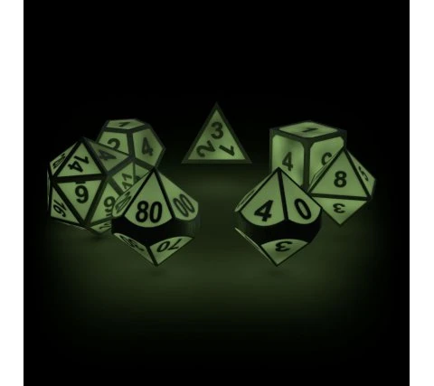 Oakie Doakie Dice Set RPG Metal Glow In The Dark: Druid's Blaze (7 Pieces) 5 Oakie Doakie Dice Set RPG Metal Glow In The Dark: Druid's Blaze (7 Pieces) - Image 3