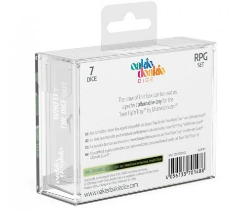 Oakie Doakie Dice Set RPG Metal Glow In The Dark: Druid's Blaze (7 Pieces) 7 Oakie Doakie Dice Set RPG Metal Glow In The Dark: Druid's Blaze (7 Pieces) - Image 5