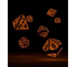 Oakie Doakie Dice Set RPG Metal Glow In The Dark: Golden Princess (7 Pieces) -Card Game Shop odd 500053 2