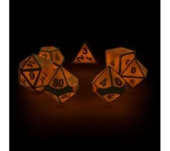 Oakie Doakie Dice Set RPG Metal Glow In The Dark: Golden Princess (7 Pieces) -Card Game Shop odd 500053 3