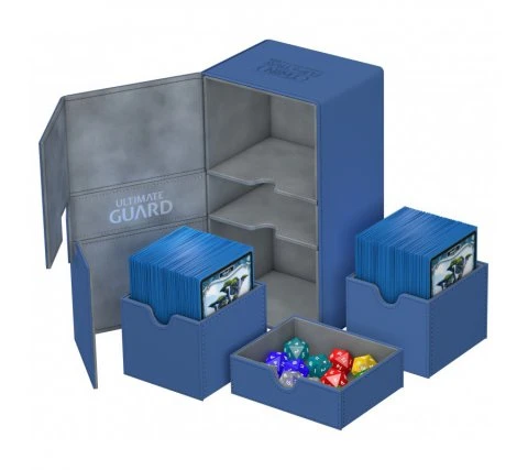 Ultimate Guard Twin Flip'n'Tray Deck Case 200+ XenoSkin Blue 3 Ultimate Guard Twin Flip'n'Tray Deck Case 200+ XenoSkin Blue