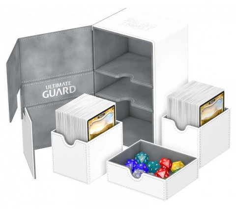 Ultimate Guard Twin Flip'n'Tray Deck Case 160+ XenoSkin White 3 Ultimate Guard Twin Flip'n'Tray Deck Case 160+ XenoSkin White