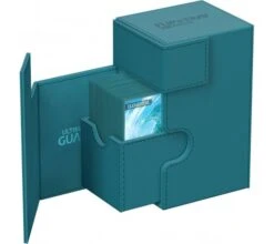 Ultimate Guard Flip'n'Tray Deck Case 80+ XenoSkin Monocolor Petrol -Card Game Shop ug 011223 4